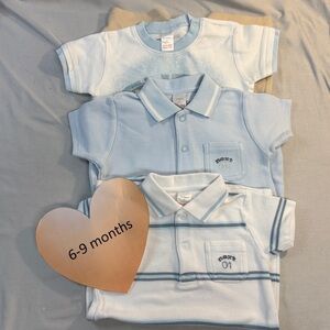 Next - LIKE NEW - Set of 3 short sleeve rompers. Size  6-9 months